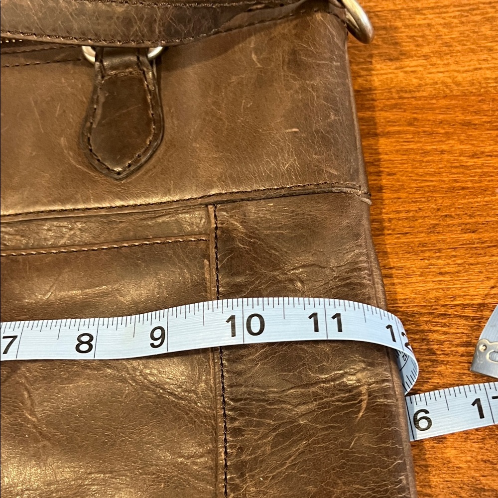 Frye Brown Leather Tote Bag - Classic Crossbody Carry - Picture 8 of 12
